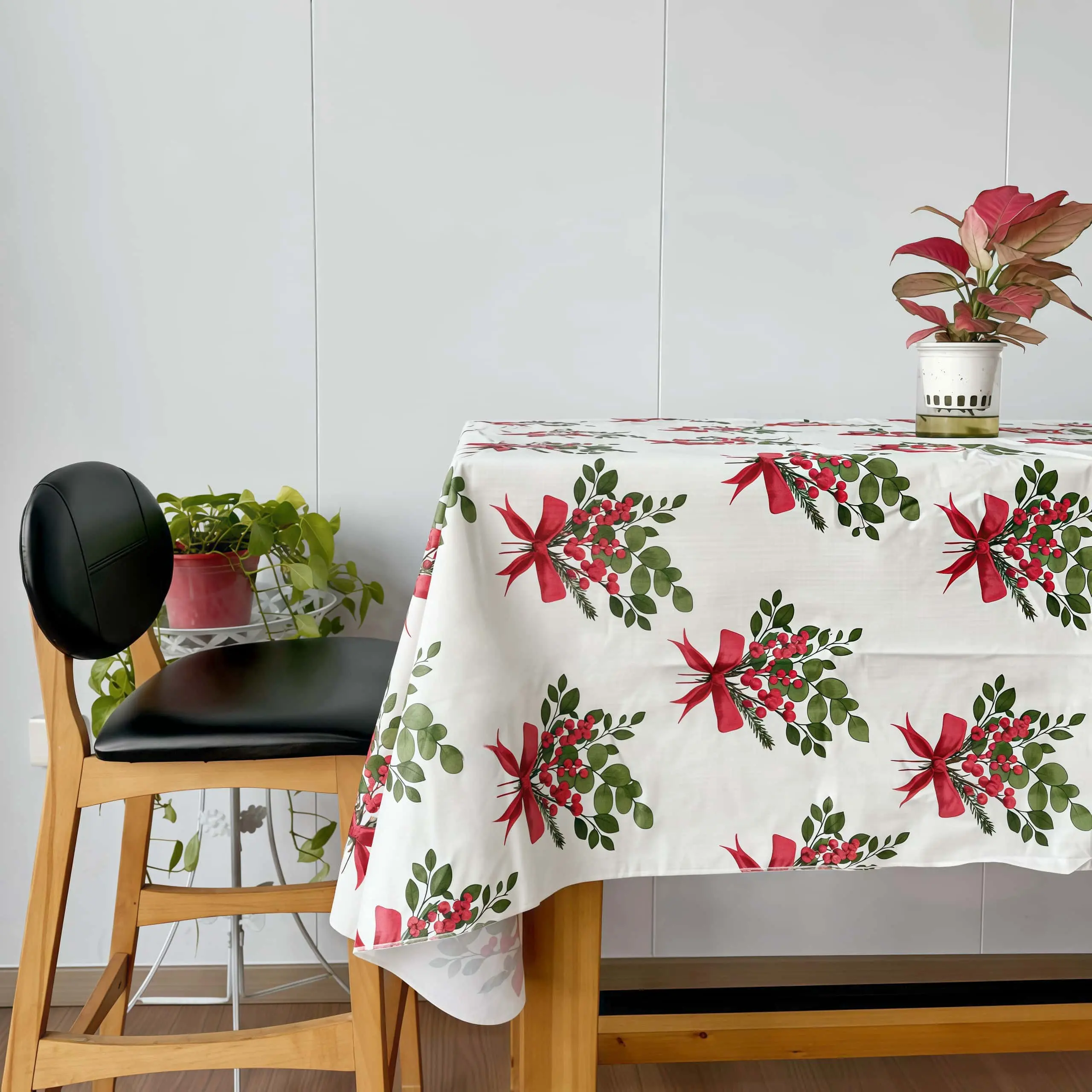 Christmas Cheer Flannel Backed Vinyl Tablecloth