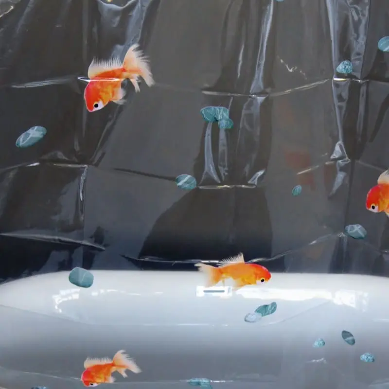 Goldfish Print Vinyl Shower Curtain