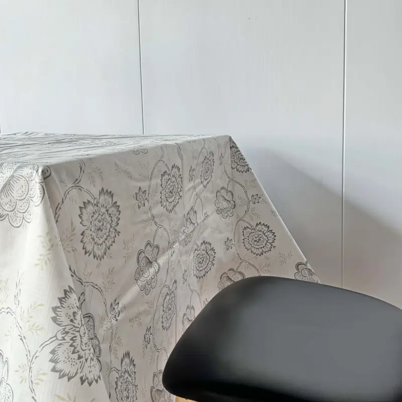 Grey Printed Vinyl Tablecloth