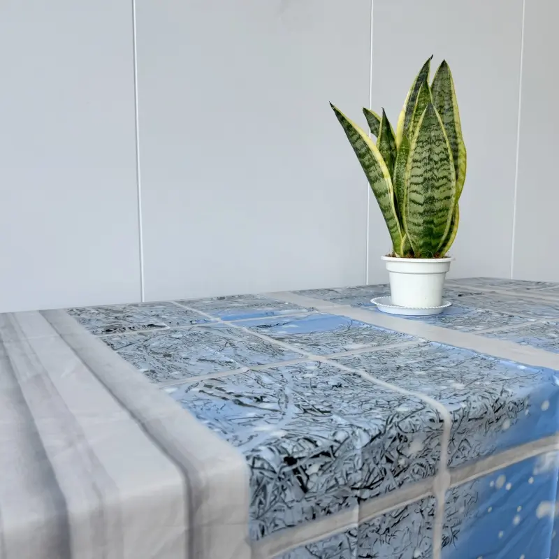 Winter View Flannel Backed Vinyl Tablecloth
