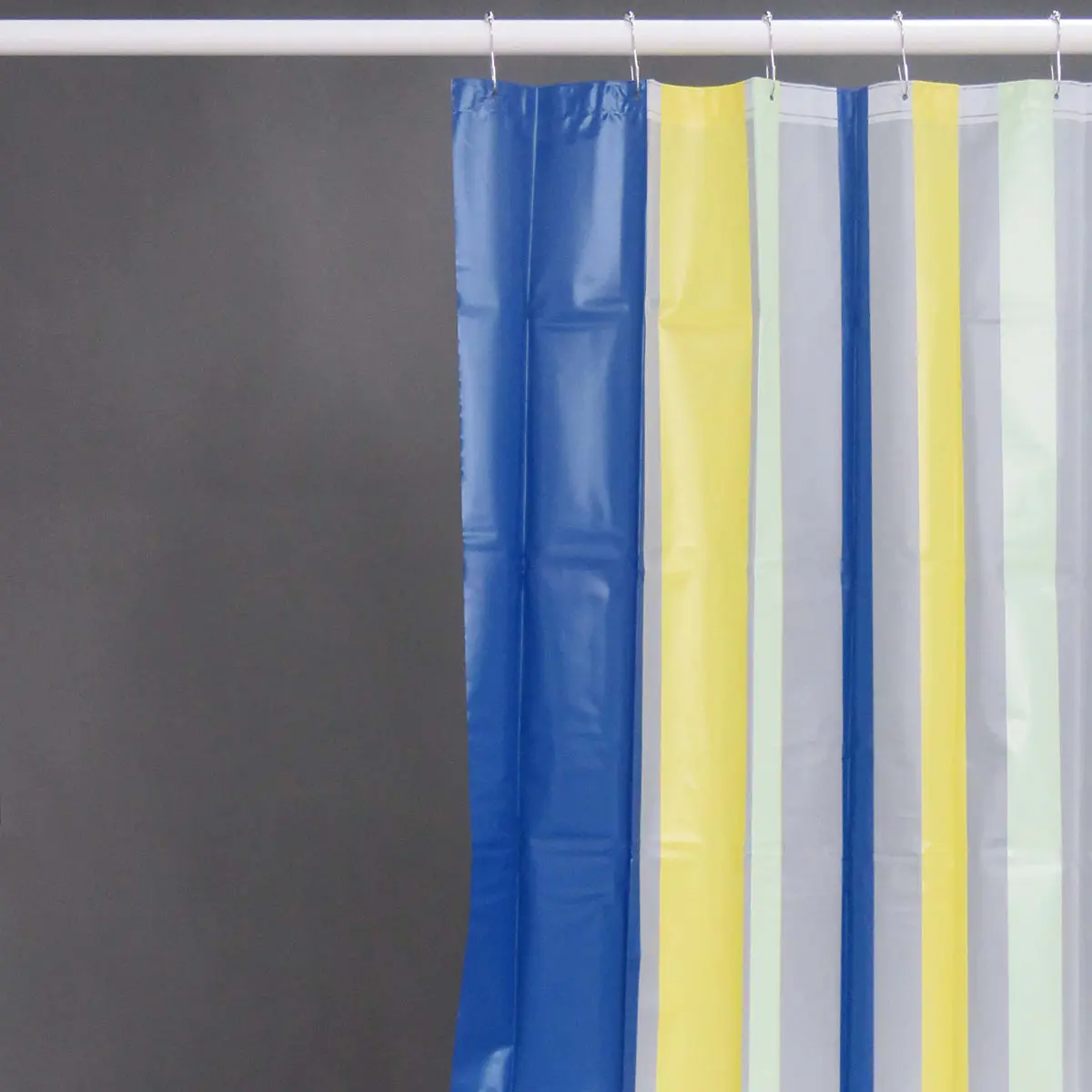 Seaside Charm PEVA Striped Shower Curtain