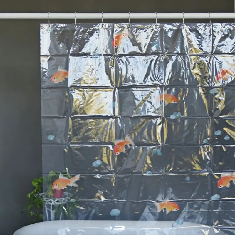 Goldfish Print Vinyl Shower Curtain