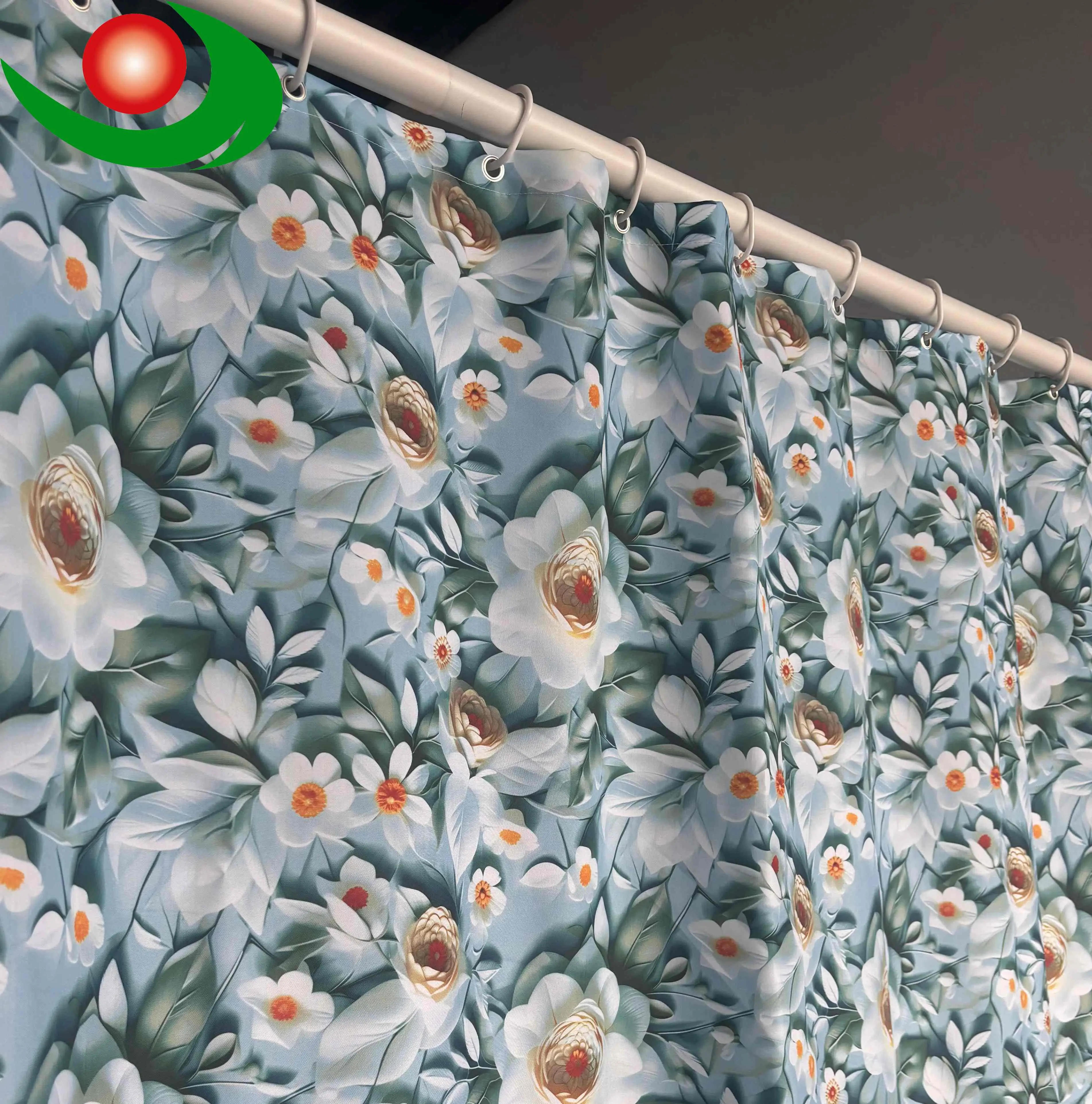 Nature-Inspired Fabric Shower Curtain