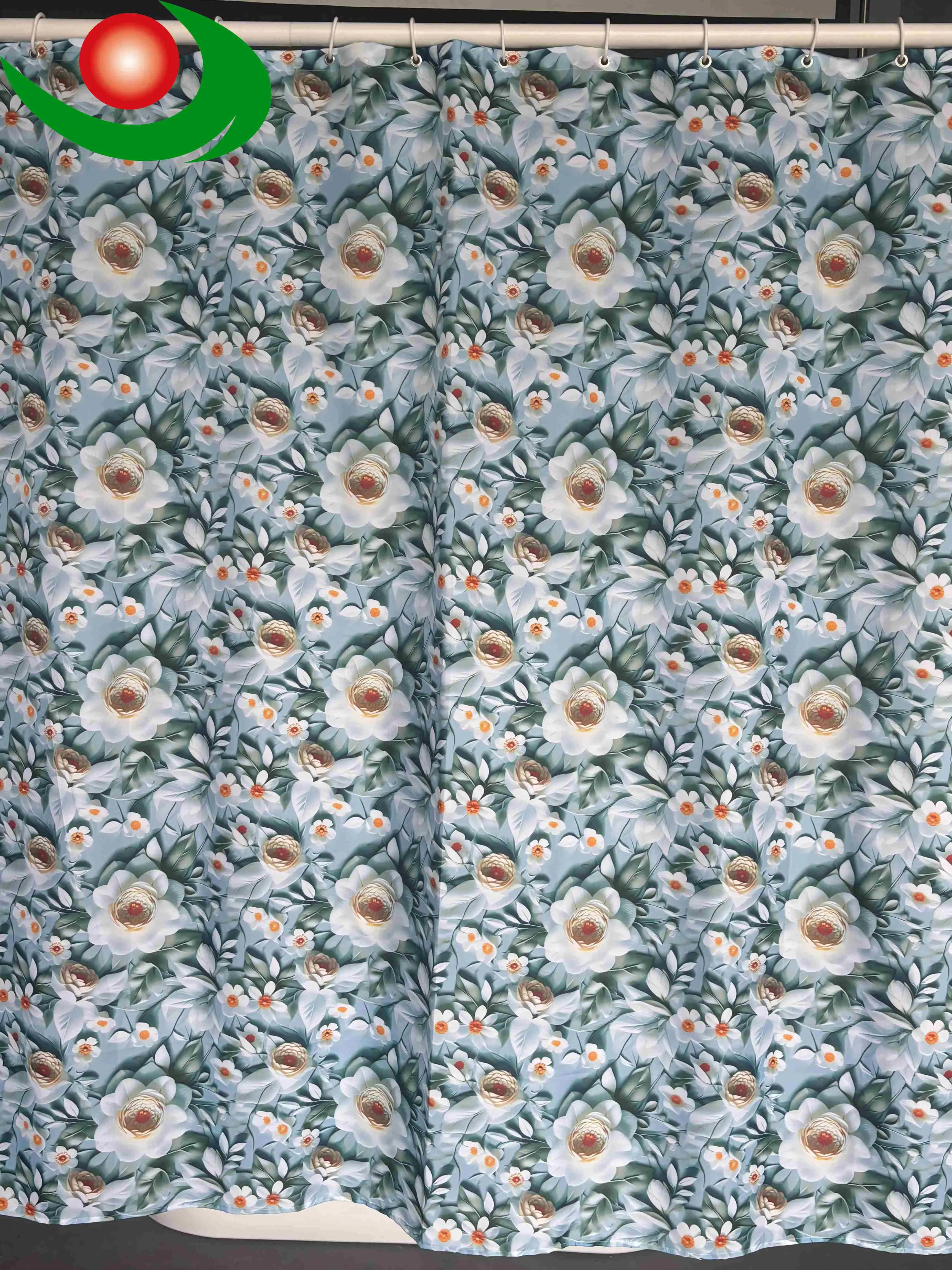 Nature-Inspired Fabric Shower Curtain