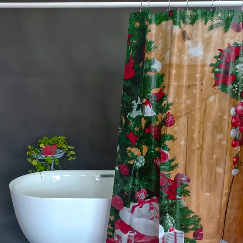 Festive PEVA Shower Curtain