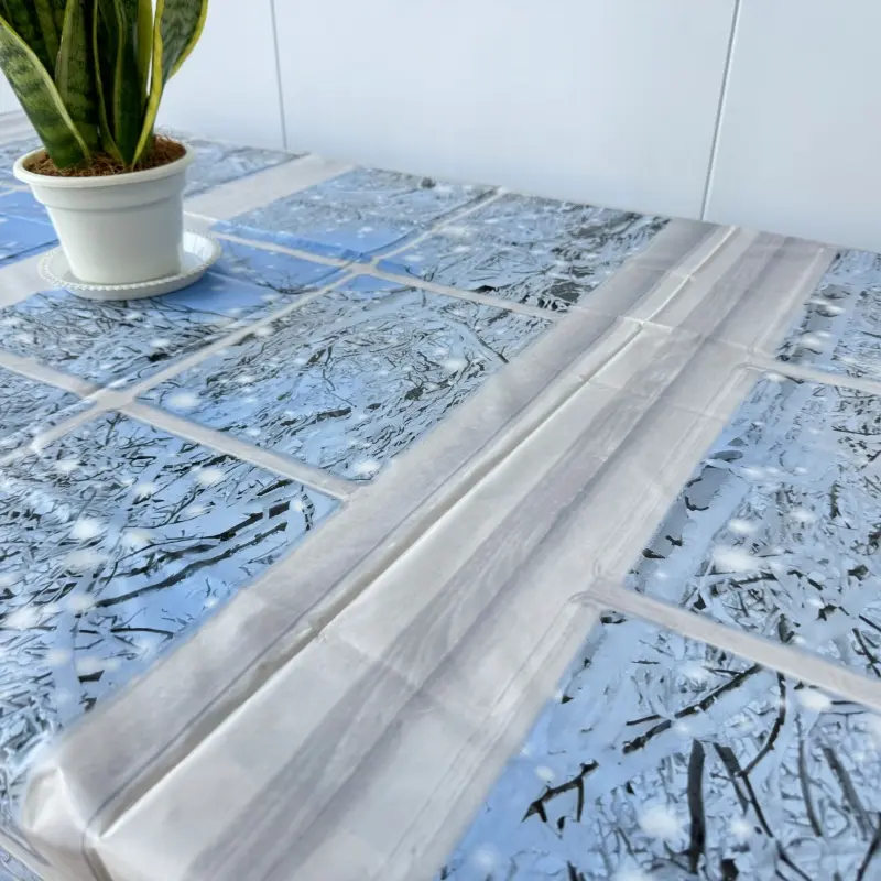 Winter View Flannel Backed Vinyl Tablecloth