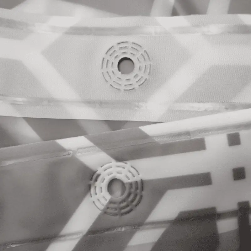 Eco Gray Geometric PEVA Shower Curtain