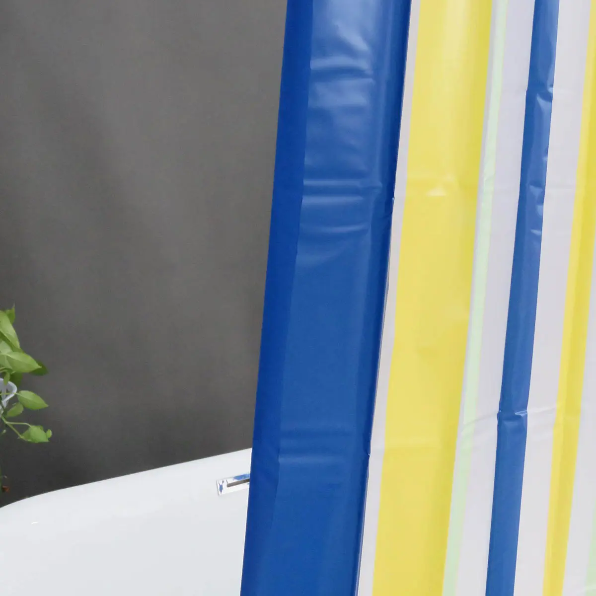 Seaside Charm PEVA Striped Shower Curtain