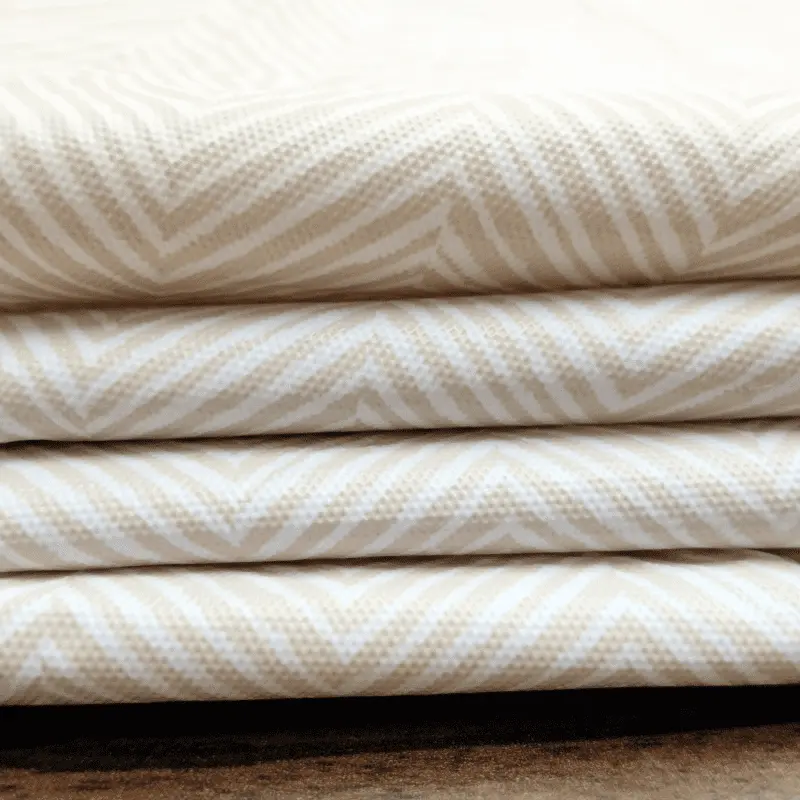 Beige Herringbone Vinyl Tablecloth with Flannel Backing